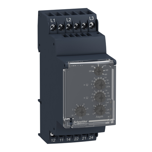 Mayer-DDS-Harmony, 3 phase supply control relay, range 220 to 480 VAC, sequence, phase failure, phase imbalance, voltage-2