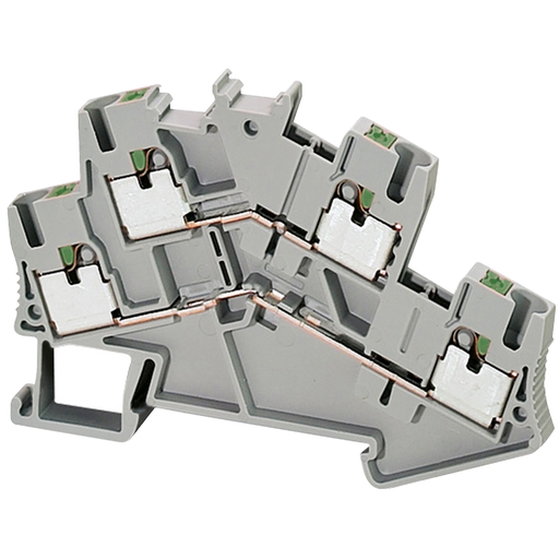 Mayer-DDS-Terminal block, Linergy TR, push-in type, feed through, 2 level, 4 points, 2.5mm², grey, set of 50-1