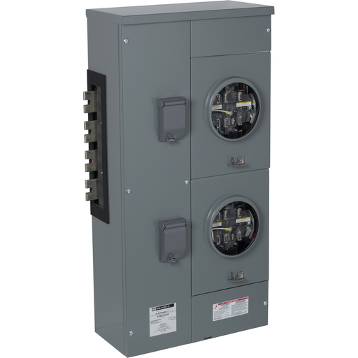 Mayer-DDS-Branch unit, EZ Meter-Pak, 225A, 2 x 7 jaw sockets, 208Y/120VAC, lever bypass, ringless, 1200A Al/Cu busbar-2