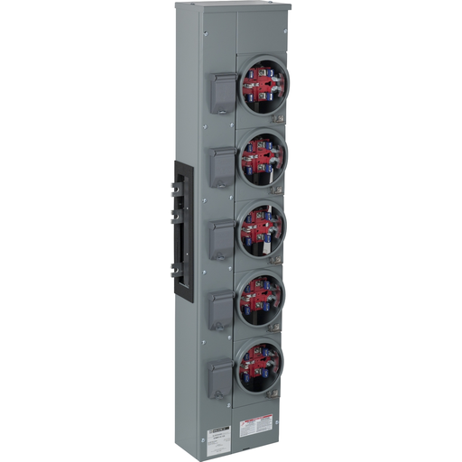 Mayer-DDS-Branch unit, EZ Meter-Pak, 125A, 5 x 5 jaw sockets, 120/240VAC, no bypass, ringless, 800A Al busbar-2