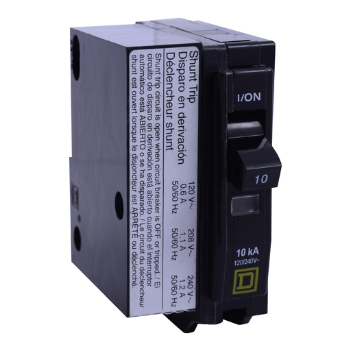 Mayer-DDS-Mini circuit breaker, QO, 10A, 1 pole, 120/240VAC, 10kA, plug in, AC shunt-1