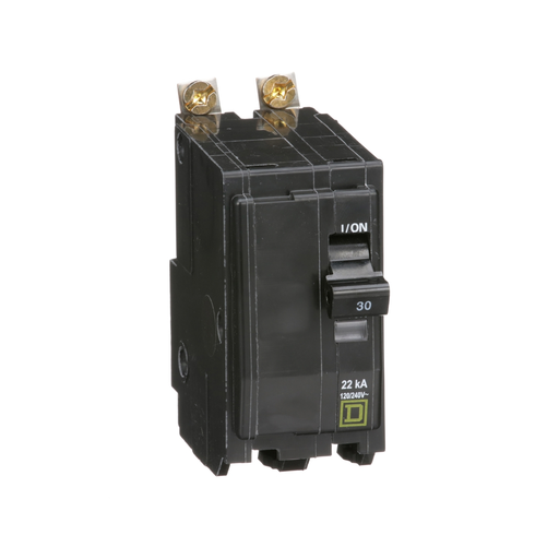 Picture of QOB230VH - Mini circuit breaker, QO, 30A, 2 pole, 120/240VAC, 22kA, bolt on