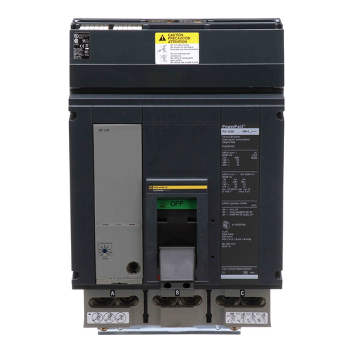 Mayer-DDS-Circuit breaker, PowerPacT P, 1000A, 3 pole, 600VAC, 18kA, I-Line, ET1.0l, 80%, ABC-2