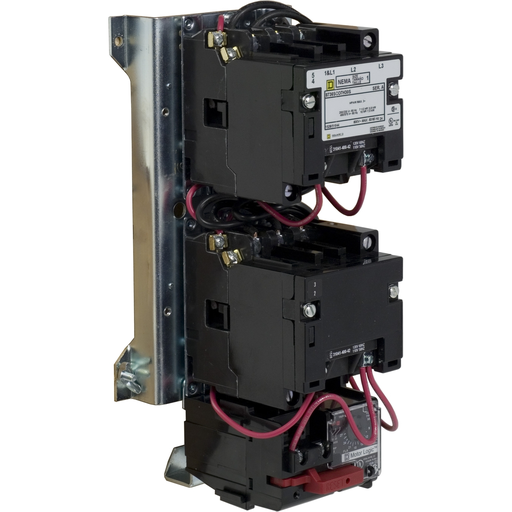 Mayer-DDS-NEMA starter, Type S, reversing, vertical, Size 1, 27A, 10HP at 575VAC, up to 100kA SCCR, 3 phase, 3 pole, Motor Logic SSOLR, 120VAC coil, open [TAA]-1