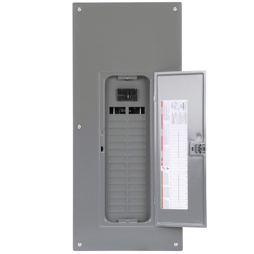 Mayer-DDS-Load center, Homeline, 1 phase, 30 spaces, 60 circuits, 100A convertible main breaker, PoN, NEMA1, combo cover-2