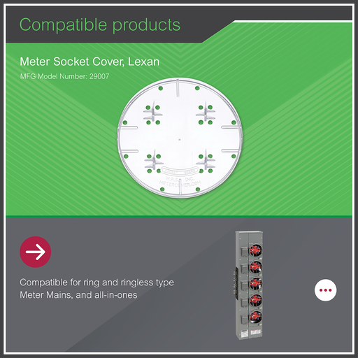 Mayer-DDS-Meter accessory, EZ Meter-Pak, closing plate, for ring or ringless meter covers, Lexan-2
