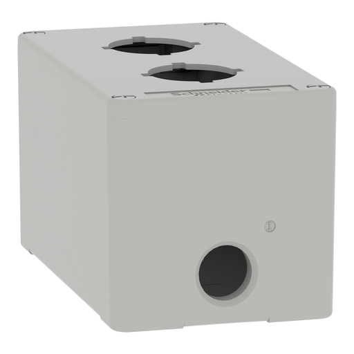 Mayer-DDS-Empty control station, Harmony XAP, XB2 SL, zinc alloy, grey, M20, 2 cut outs 30mm with notches, 80x130x77mm, UL cULus-2