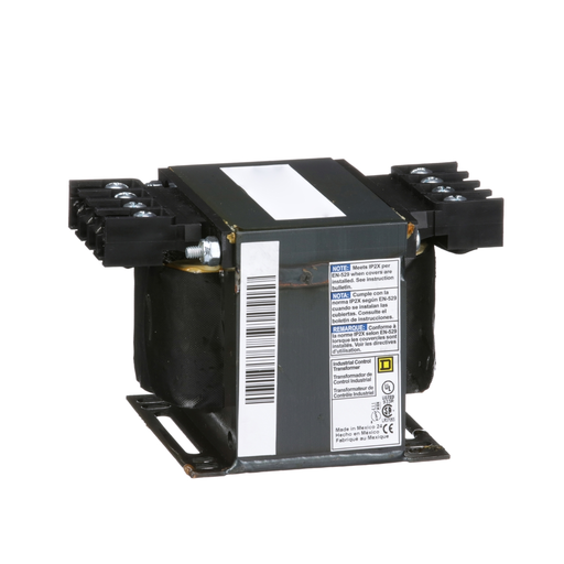 9070T250D5 - Transformer, Type T, industrial control, 250VA, 1 phase, 600V primary, 120V secondary, 80C rise