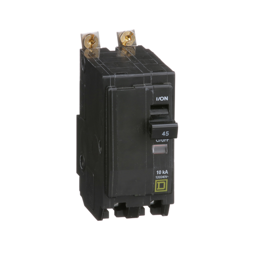 QOB245 - Mini circuit breaker, QO, 45A, 2 pole, 120/240VAC, 10kA, bolt on