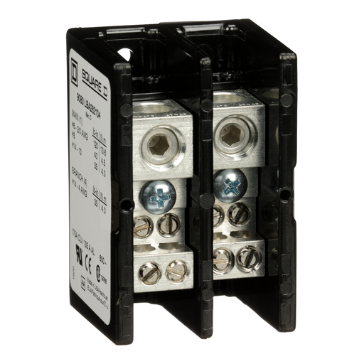 Picture of 9080LBA262104 - Power distribution block, Linergy, 2 pole, 1 line, 4 load, 175A CU, 135A AL, 600 V