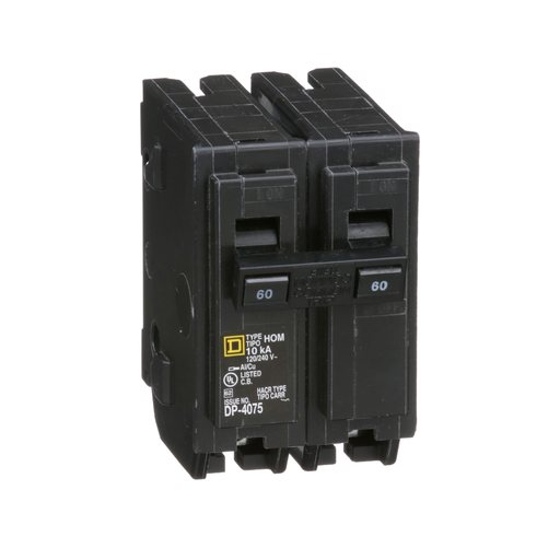 Product image for Square D Homeline HOM260 120/240 Volt 60 Amp Miniature Circuit Breaker