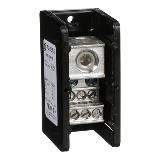 9080LBA163106 - Power distribution block, Linergy, 1 pole, 1 line, 6 load, 335A Cu, 270A Al, 600V