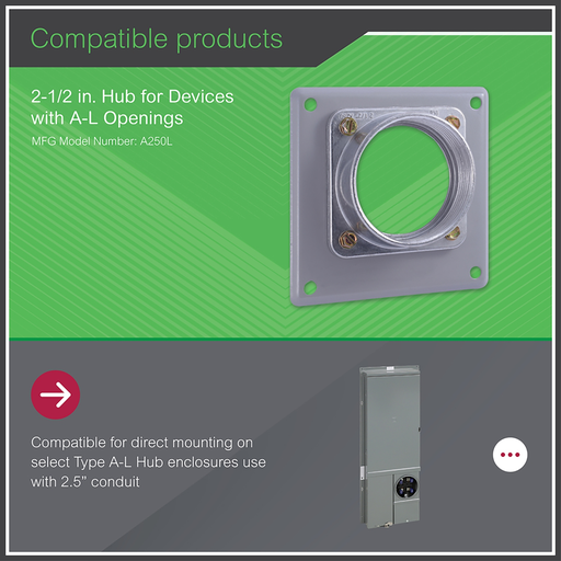 Mayer-DDS-Meter pak accessory, hub, 2.50in wire size, Series A L, rainproof, 4.63in-2