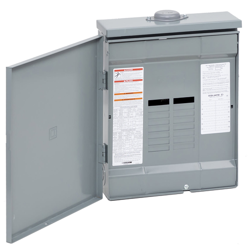 QO112L125PGRB - Load center, QO, 1 phase, 12 spaces, 24 circuits, 125A convertible main lugs, PoN, NEMA3R, gnd bar
