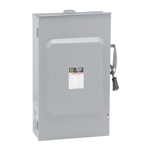 D324NRB - Safety switch, general duty, fusible, 200A, 3 pole, 60hp, 240VAC, NEMA 3R, 4 wire, 1 neutral, bolt on hub provision