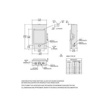 Mayer-DDS-Safety switch, general duty, fusible, 3 pole, 4 wire, 240VAC, 200A, Type 3R, bolt on hub prov, with neutral-2