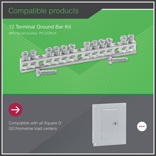 Mayer-DDS-Load center accessory, QO/Homeline, ground bar kit, 12 terminals-2