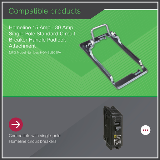 Mayer-DDS-Mini circuit breaker accessory, Homeline, padlocking kit, 1 pole CAFI, DF, GFI, AFI, and EPD breakers, on/off lock-2