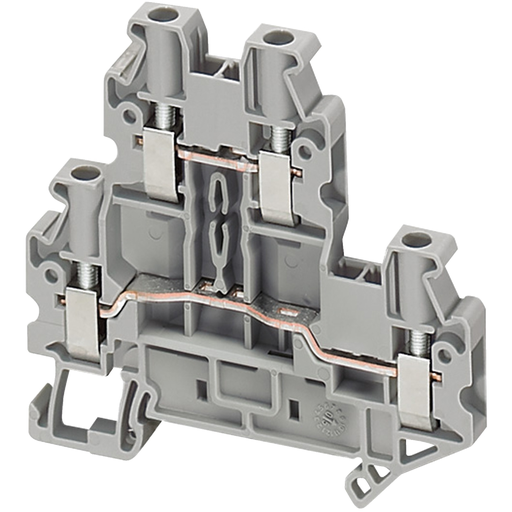 NSYTRV44D - Terminal block, Linergy TR, grey, 4mm2, double level, 4 points, set of 10