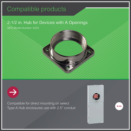 Mayer-DDS-Meter accessory, hub, 2.50 in wire size, Series A, rainproof, 3.31 in-2