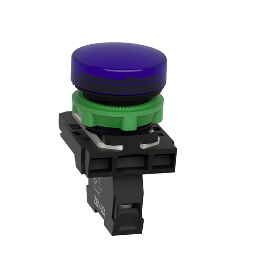 Mayer-DDS-Pilot light, Harmony XB5, grey plastic, blue, 22mm, universal LED, plain lens, 230...240V AC-2