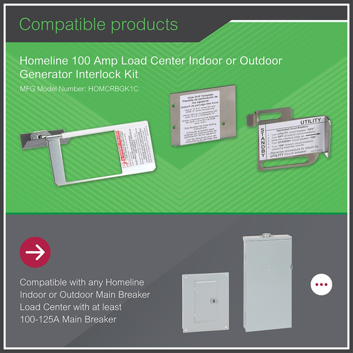 Mayer-DDS-Load center accessory, Homeline, interlock kit, generator circuit breaker, low amp, outdoor, clam packaging-2