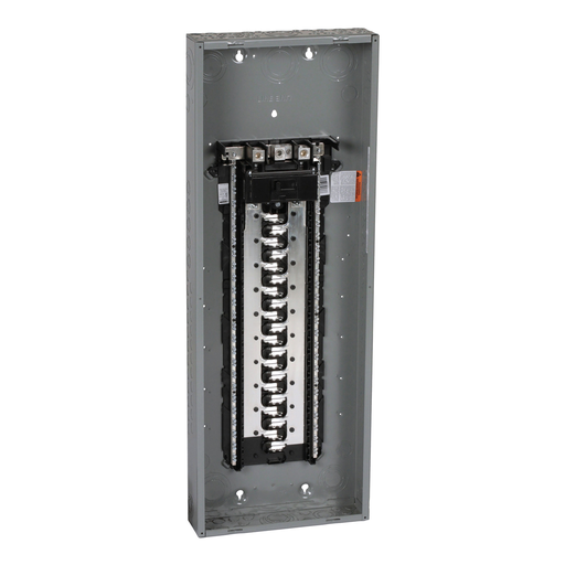 Mayer-DDS-Load center, Homeline, 1 phase, 40 spaces, 80 circuits, 200A convertible main breaker, PoN, NEMA1, combo cover-2
