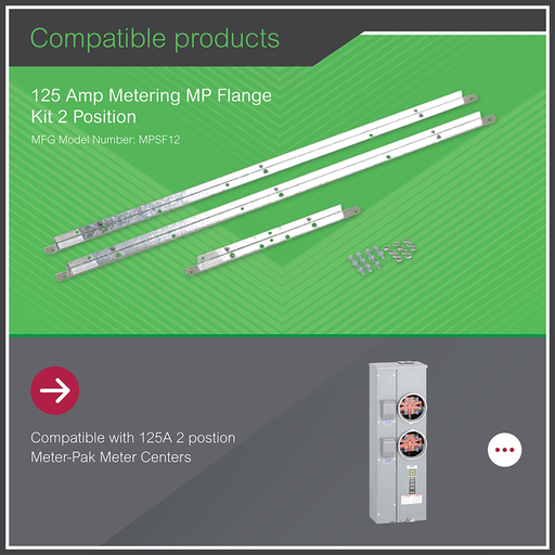 Mayer-DDS-MP Meter Pak, meter center, flange kit, 2 position meter centers, 125 A-2