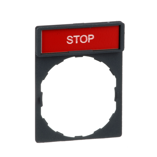 Mayer-DDS-Harmony, 22mm Push Button, legend holder 30 x 40 mm, with legend 8 x 27 mm, marked STOP-2