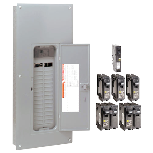 Mayer-DDS-Load center, Homeline, 1 phase, 30 spaces, 60 circuits, 200A convertible main breaker, PoN, NEMA1, value pack-2