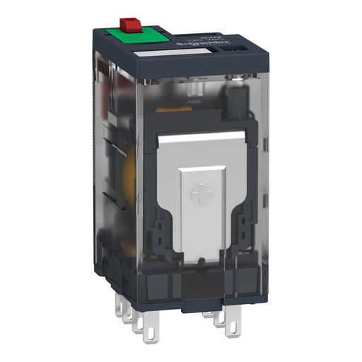 Mayer-DDS-miniature plug in relay, Harmony Electromechanical Relays, 12A, 2CO, with LED, lockable test but to n, 120V AC-3