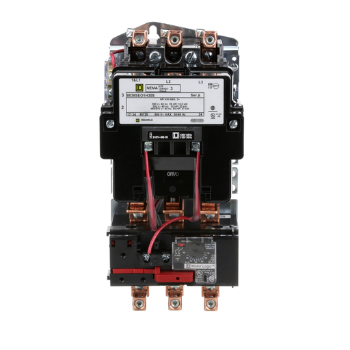 Mayer-DDS-NEMA motor starter, Type S, nonreversing, Size 3, 90A, 50HP at 460VAC, up to 100kA SCCR, 3 phase, 3 pole, Motor Logic, 120VAC coil, open [TAA]-2