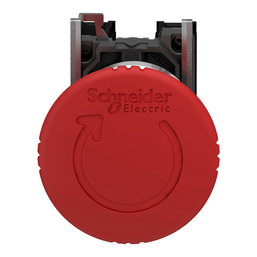 Mayer-DDS-Emergency stop push button, Harmony XB4, metal, red mushroom, 40mm, 22mm, trigger latching turn to release, 2NC-3