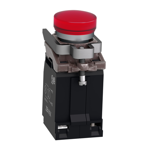 Mayer-DDS-Pilot light, Harmony XB4,metal, red, 22mm, universal LED, plain lens, 400V AC-2