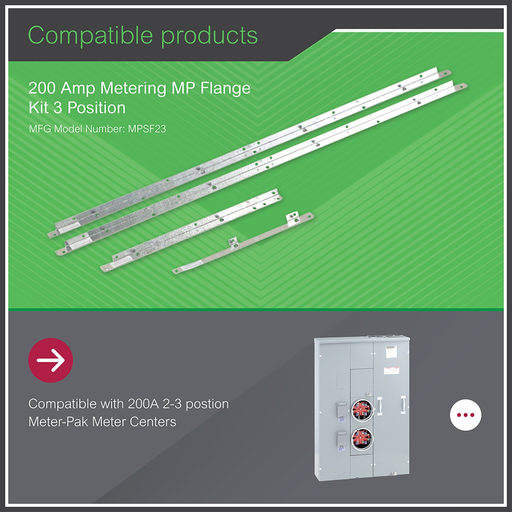 Mayer-DDS-MP Meter Pak, meter center, flange kit, 3 position meter centers, 200 A-2