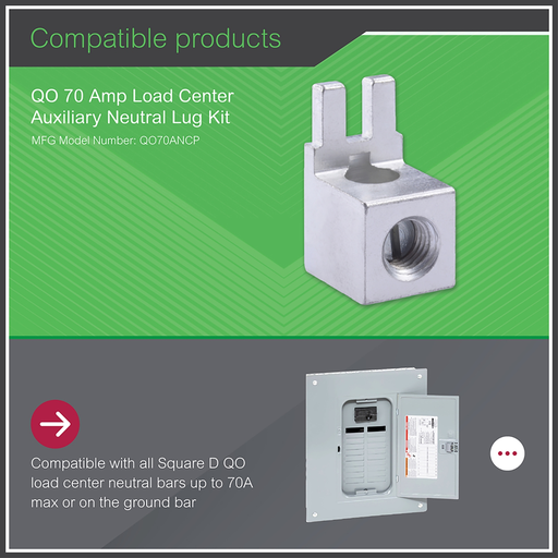 Mayer-DDS-Panelboard accessory, QO, lug kit, neutral, 70A, AWG 12-2 for aluminum, AWG 14-4 for copper-2