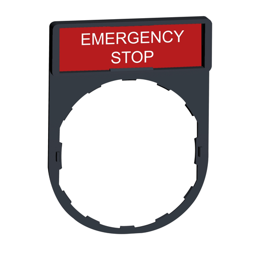 Mayer-DDS-Harmony, 22mm Push Button, legend holder 30 x 40 mm, with legend 8 x 27 mm, marked EMERGENCY STOP-1