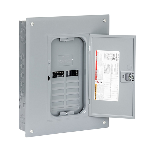 Mayer-DDS-Load center, Homeline, 1 phase, 8 spaces, 16 circuits, 125A convertible main lugs, PoN, NEMA1, gnd bar, combo cover-2