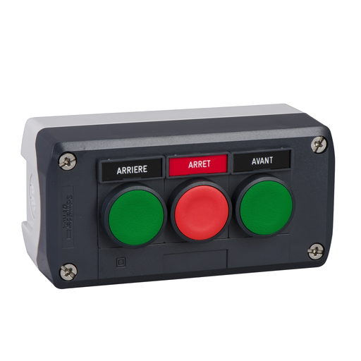 Mayer-DDS-complete control station, Harmony XALD, dark grey, 2 green and 1 red flush pushbuttons 22 mm-1