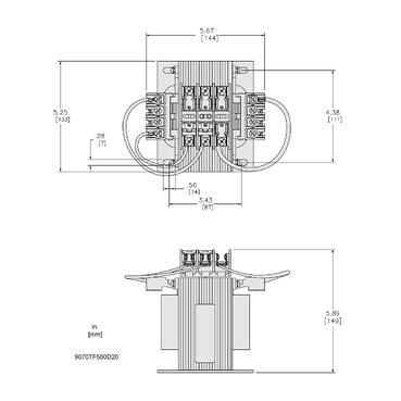 Mayer-DDS-Industrial control transformer, Type TF, 1 phase, 500VA, 208/230/460V primary, 115V secondary, 50/60Hz-2