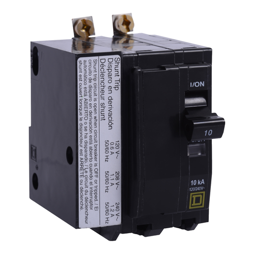 Mayer-DDS-Mini circuit breaker, QO, 15A, 2 pole, 120/240VAC, 65kA, bolt on, AC shunt-1