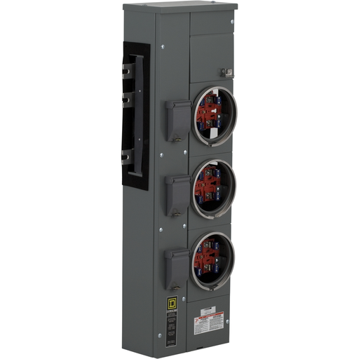Mayer-DDS-Branch unit, EZ Meter-Pak, 125A, 3 x 4 jaw sockets, 120/240VAC, no bypass, ringed, 800A Al busbar-2