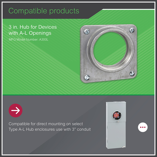 Mayer-DDS-Meter pak accessory, hub, 3.00in wire size, Series A L, rainproof, 5.00in-2