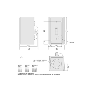 Mayer-DDS-Manual Starter, fractional horsepower, 16A, 1 pole, 1 HP at 277 VAC, toggle operated, no indicator, NEMA 1 enclosure-2