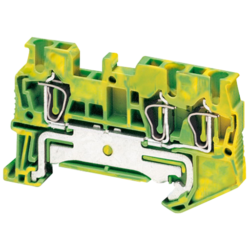 NSYTRR23PE - Terminal Blocks, Linergy, ground block, spring termination, 3 points, 28AWG to 12AWG, green/yellow