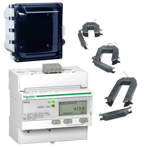 EMKA934553L001014X - A9MEM3455 Meter, 3 Split Core 100A LVCTs, NEMA Type 4X Enclosure