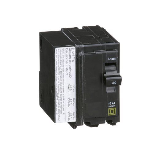 Mayer-DDS-Mini circuit breaker, QO, 30A, 2 pole, 120/240VAC, 10kA, plug in, AC shunt-2
