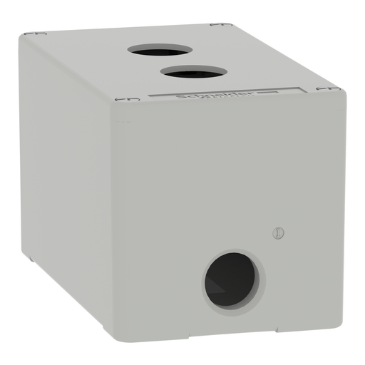 Mayer-DDS-Die cast empty control station, Harmony XAP, XB2 SL, zinc alloy, grey, 2 cut outs, 22mm, 80x130x77mm-2