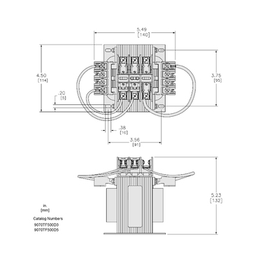 Mayer-DDS-Industrial control transformer, Type TF, 1 phase, 500VA, 208V primary, 120V secondary, 50/60Hz-2