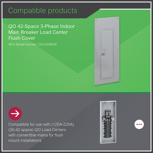 Mayer-DDS-Replacement cover, QO, for 42 space load center with QDL main breaker, flush, gray-2